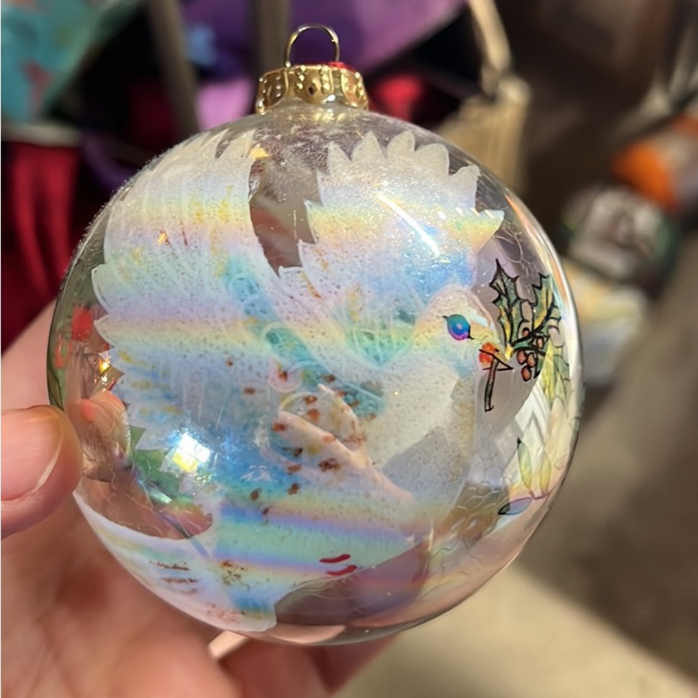 Bird glass ornaments